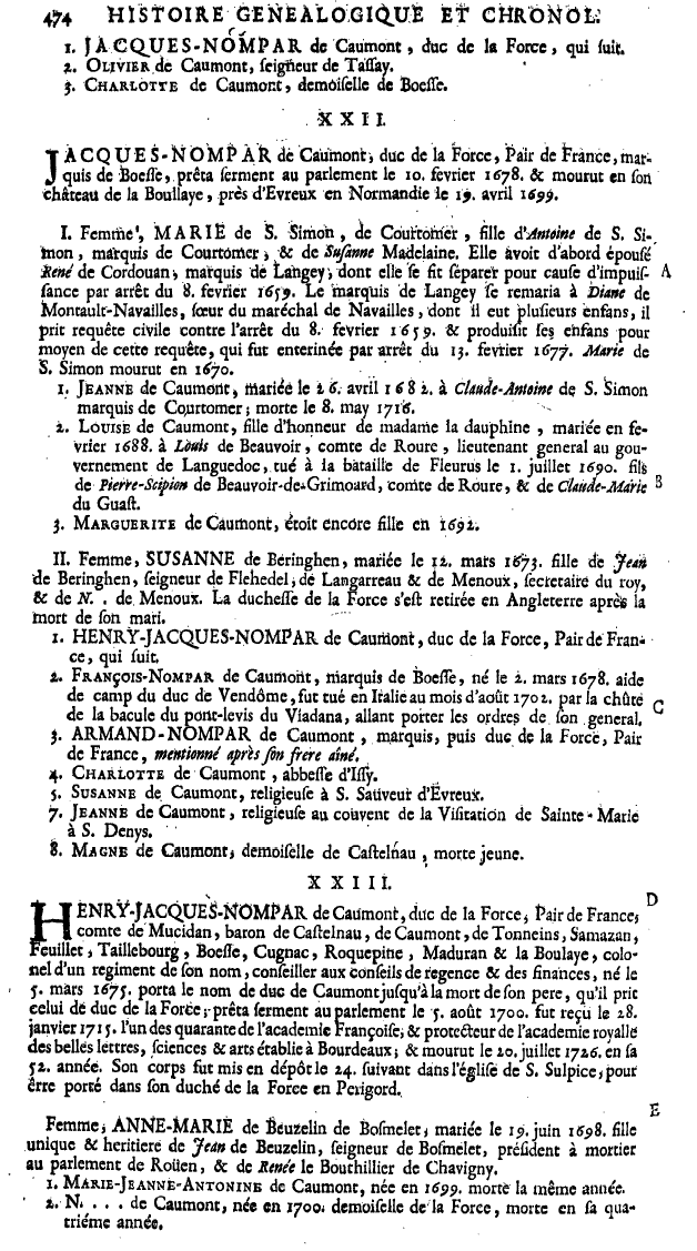 Anselme.Les pairs de France Tome 4. p 474
